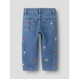 Name It Medium Blue Denim Embroided Nmfbella Mom Dnm Emb Jeans 5526-Bp