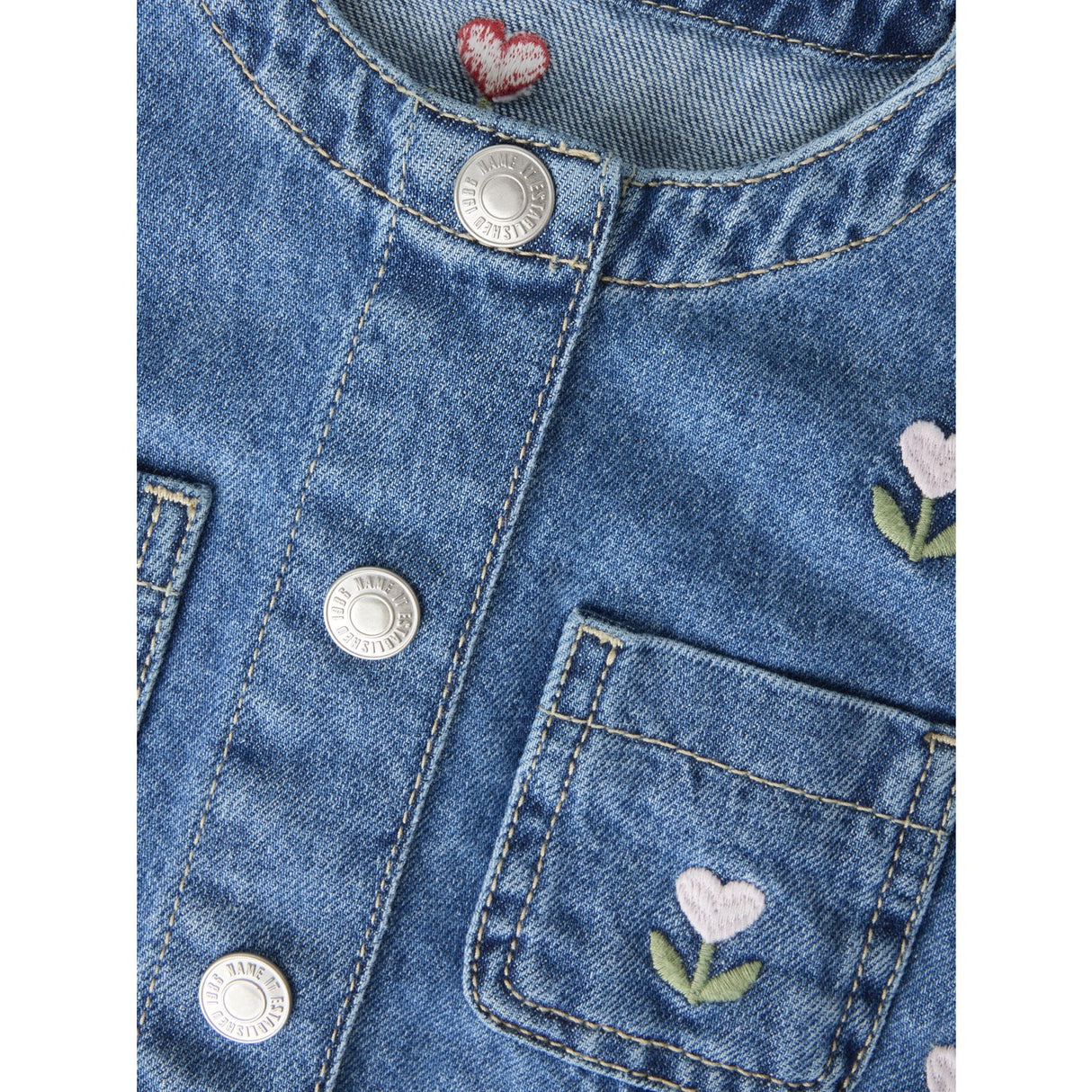Name It Medium Blue Denim Embroided Nmfmalo Dnm Emb Jacket 5526-Bp