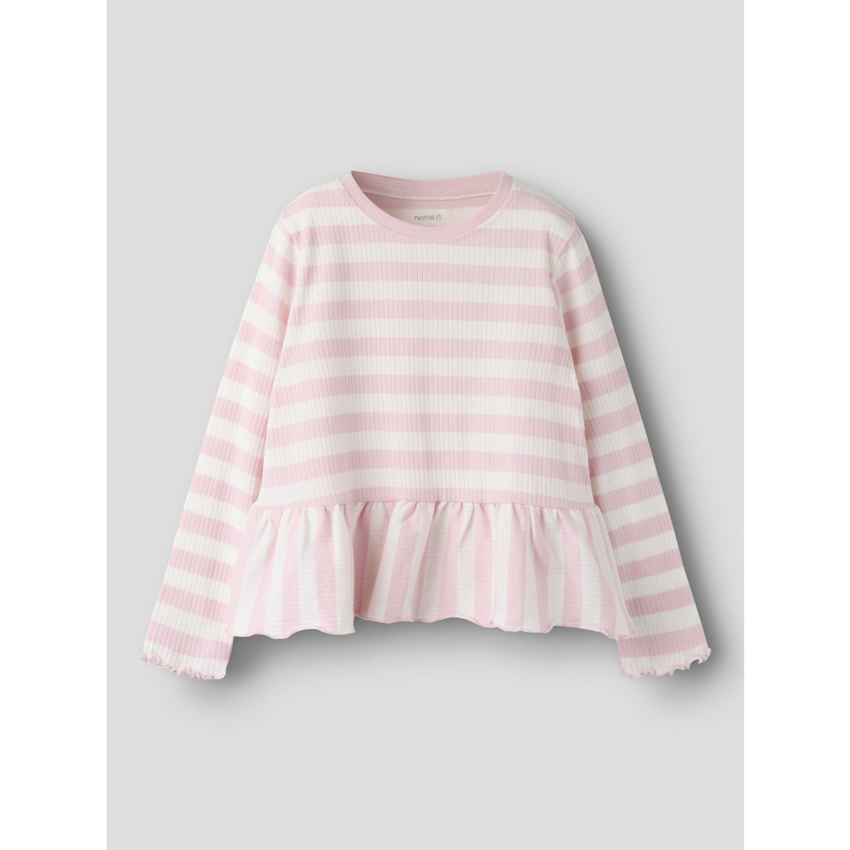 Name It Parfait Pink Cloud Dancer Nmfnilje Ls Peplum Top