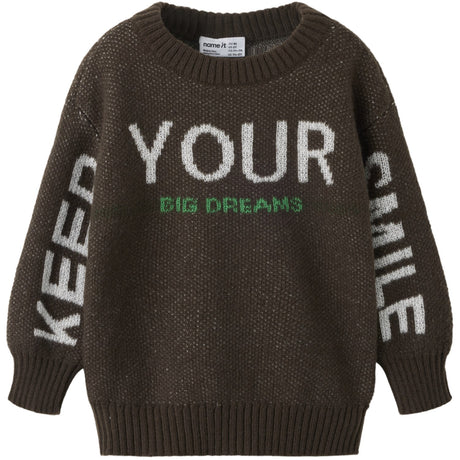 Name It Chocolate Brown Nmmnoah Ls Loose Knit