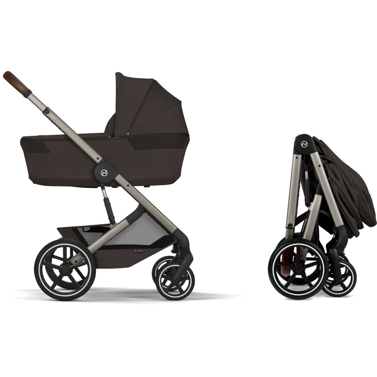 Cybex Chocolate Brown Balios S Lux Tpe Including Foldable Cot