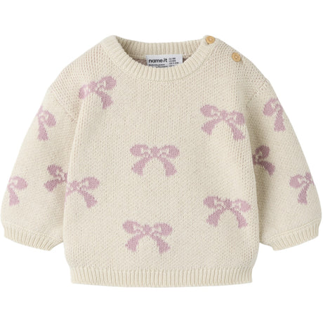 Name It Birch Bows In Mauve Shadows Nbfoana Ls Knit Box