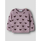 Name It Mauve Shadows Hearts In Catawba Grape Nbfoana Ls Knit Box