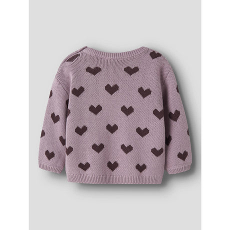 Name It Mauve Shadows Hearts In Catawba Grape Nbfoana Ls Knit Box
