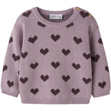 Name It Mauve Shadows Hearts In Catawba Grape Nbfoana Ls Knit Box