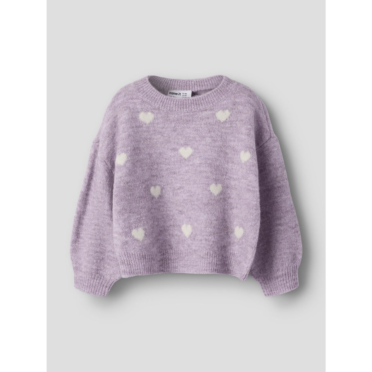 Name It Mauve Shadows Birch Hearts Nmfogusse Ls Knit