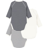 Petit Bateau Navy/White 3-Pack Long Sleeve Body