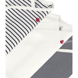 Petit Bateau Navy/White 3-Pack Long Sleeve Body