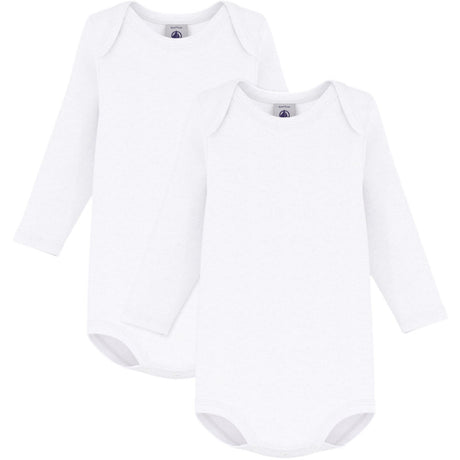 Petit Bateau White Long Sleeve Bodysuit 2-Pack