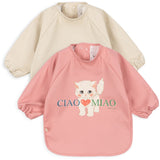 Konges Sløjd Ciao Miao 2 Pack Dinner Bib With Sleeves