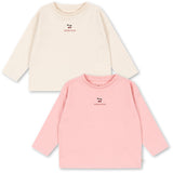 Konges Sløjd Pink Dolphin/Antique White 2 Pack Lin Ls Tee Gots