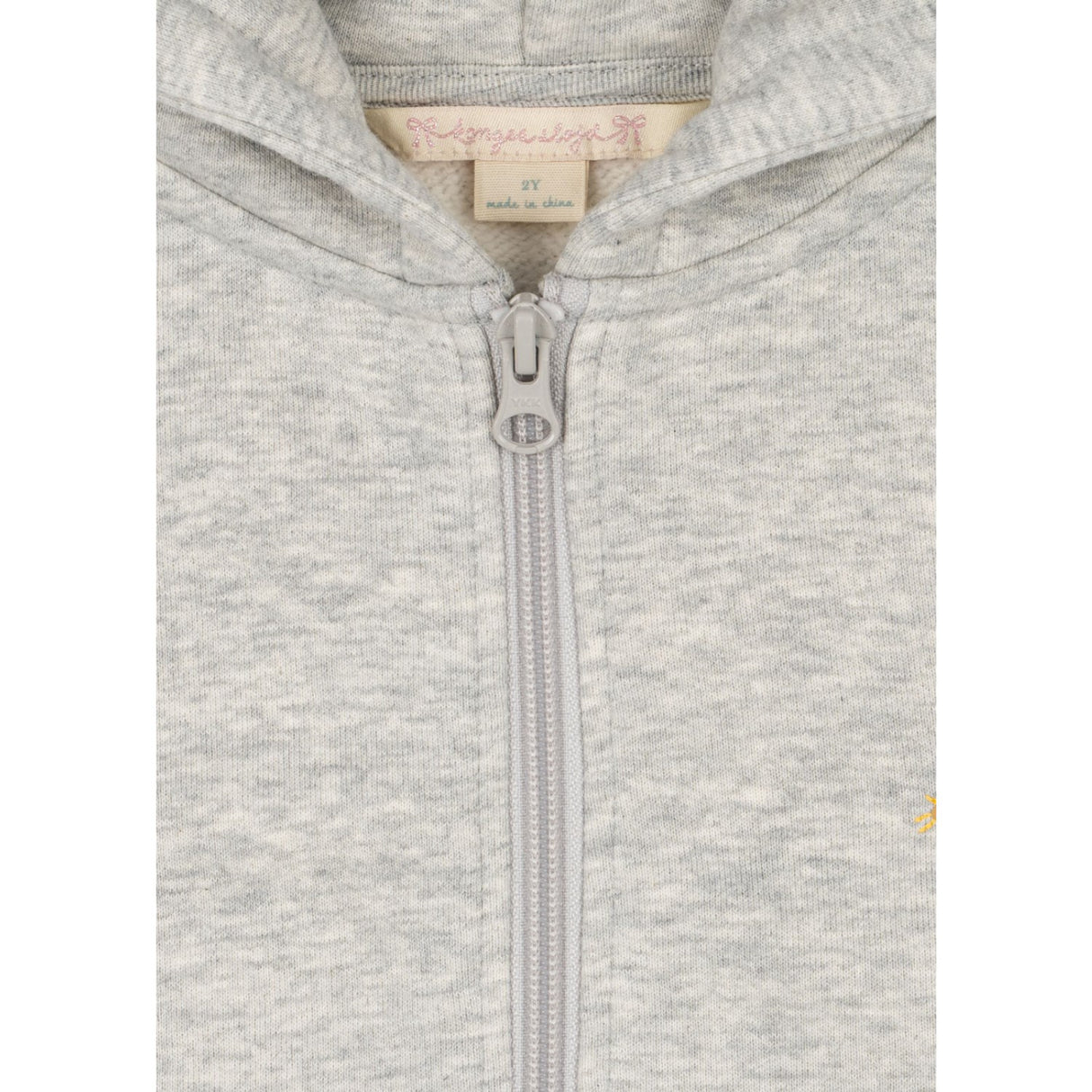 Konges Sløjd Grey Melange Lou Sequin Sweat Zip Hood Gots