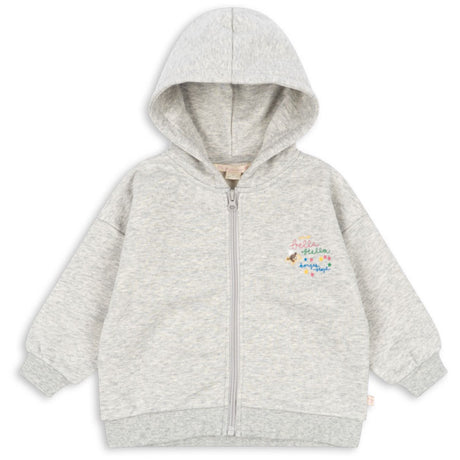 Konges Sløjd Grey Melange Lou Sequin Sweat Zip Hood Gots