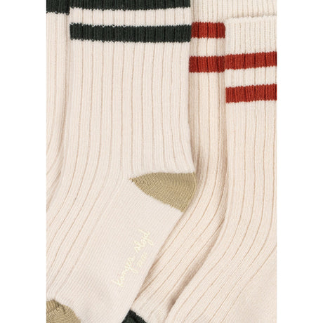 Konges Sløjd Green Stripe 2 Pack Rib Socks