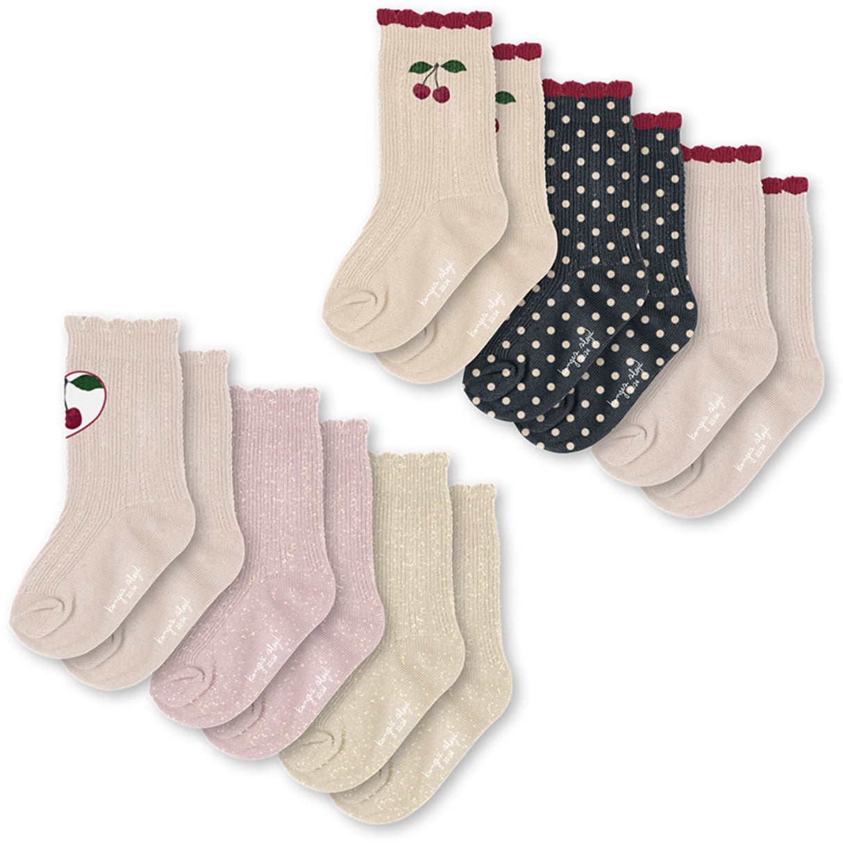 Konges Sløjd Multi Glitter 6 Pack Socks