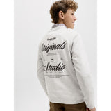 Jack & Jones Junior White Melange Jornorrebro Typo Back Sweat Cn Jnr