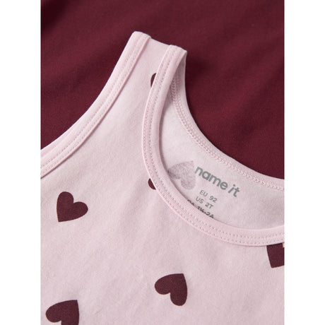 Name It Parfait Pink Nmftank Top 2P Cutie Heart Noos