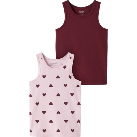 Name It Parfait Pink Nmftank Top 2P Cutie Heart Noos