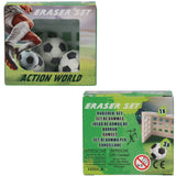 Dino World + Action Football Eraser Set