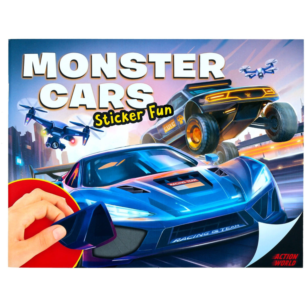 Dino World + Action Monster Cars Sticker Fun