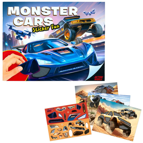 Dino World + Action Monster Cars Sticker Fun