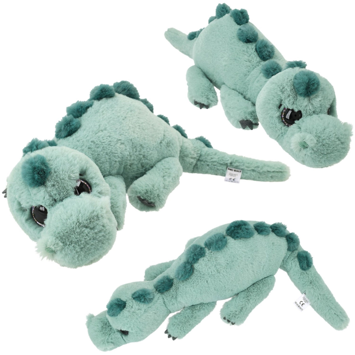 Dino World + Action Light Green Plush Dino Lying 50 Cm