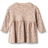 Wheat Grey Cloud Flowers Jersey Dress L/S Emmy