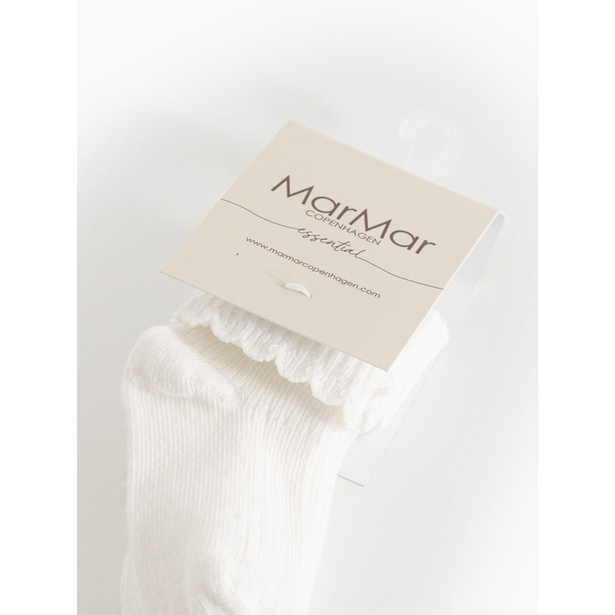 MarMar Gentle White Newborn Socks Scallop 2-pack Socks