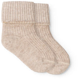 MarMar Light Beige Mel. Newborn Socks 2-pack Socks
