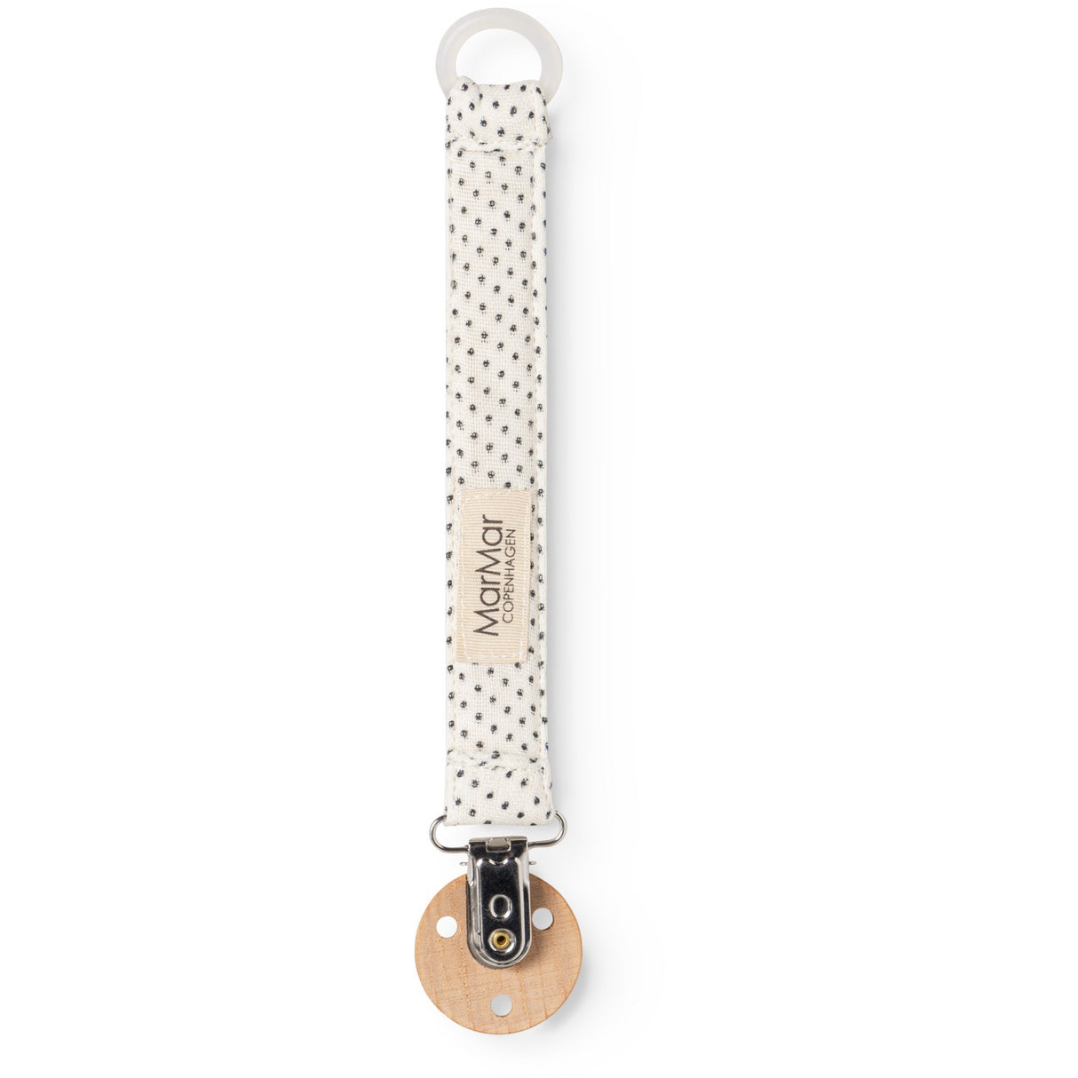 MarMar Bonded Muslin Print Tiny Dots Alo Pacifier Clip