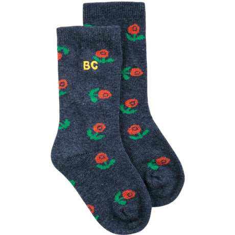 Bobo Choses Violet Stamp Bloom All Over Long Socks