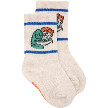 Bobo Choses Offwhite Hug Hairy Monster Short Socks