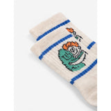 Bobo Choses Offwhite Hug Hairy Monster Short Socks