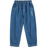 Bobo Choses Midnight Blue Taxi Saurus Tag Denim Pants