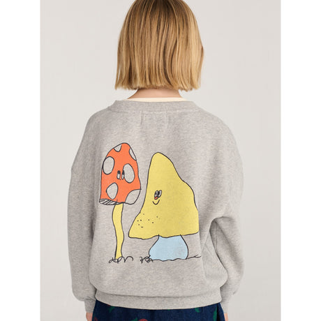 Bobo Choses Light Heather Grey Mush Monster Duo Sweatshirt