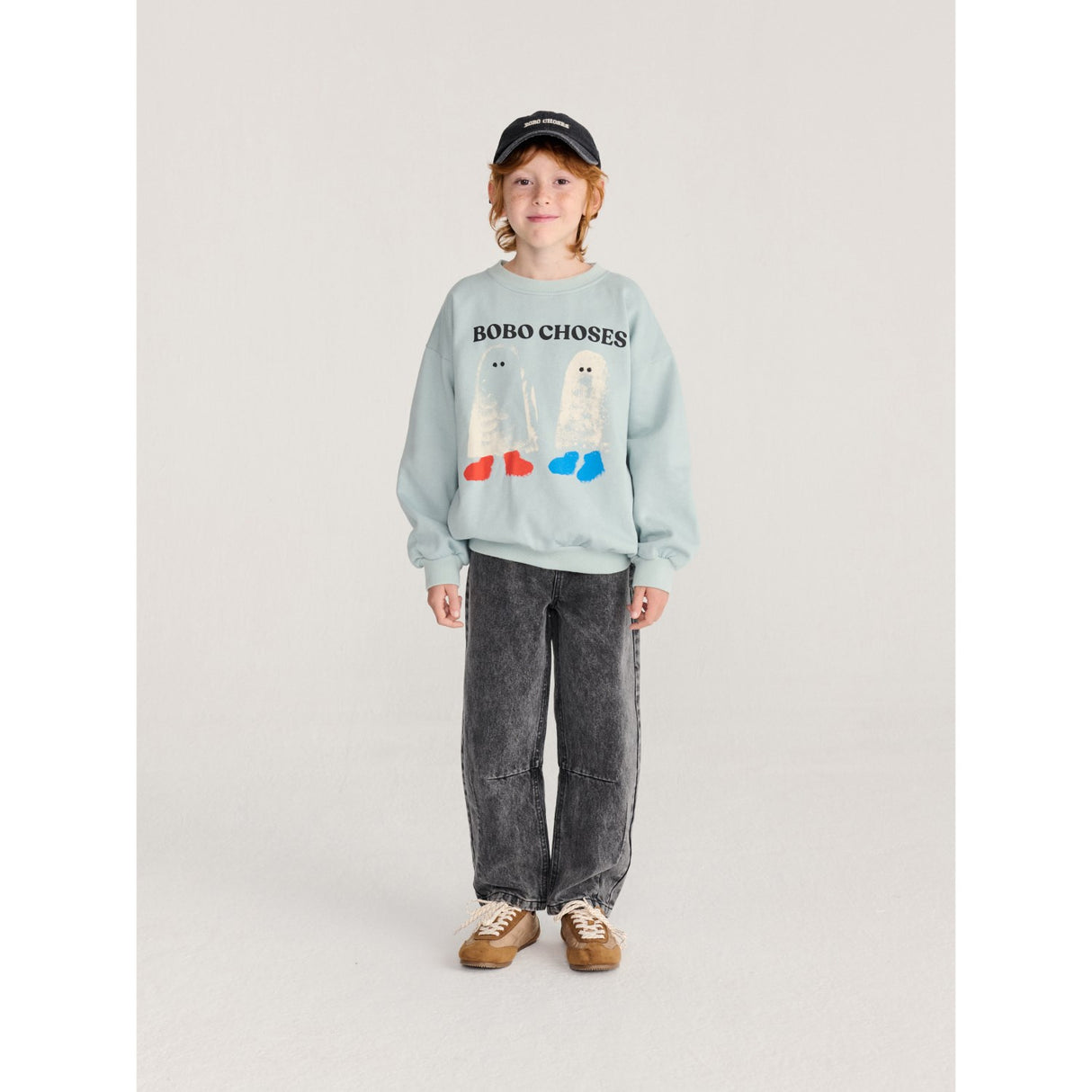 Bobo Choses Light Blue Booty Ghosts Sweatshirt