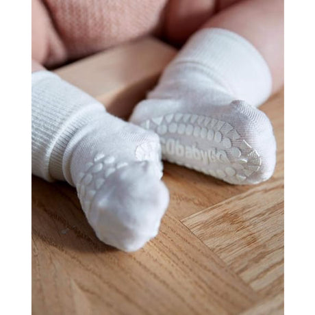 GObabyGO Bamboo Strømper Antislip Offwhite