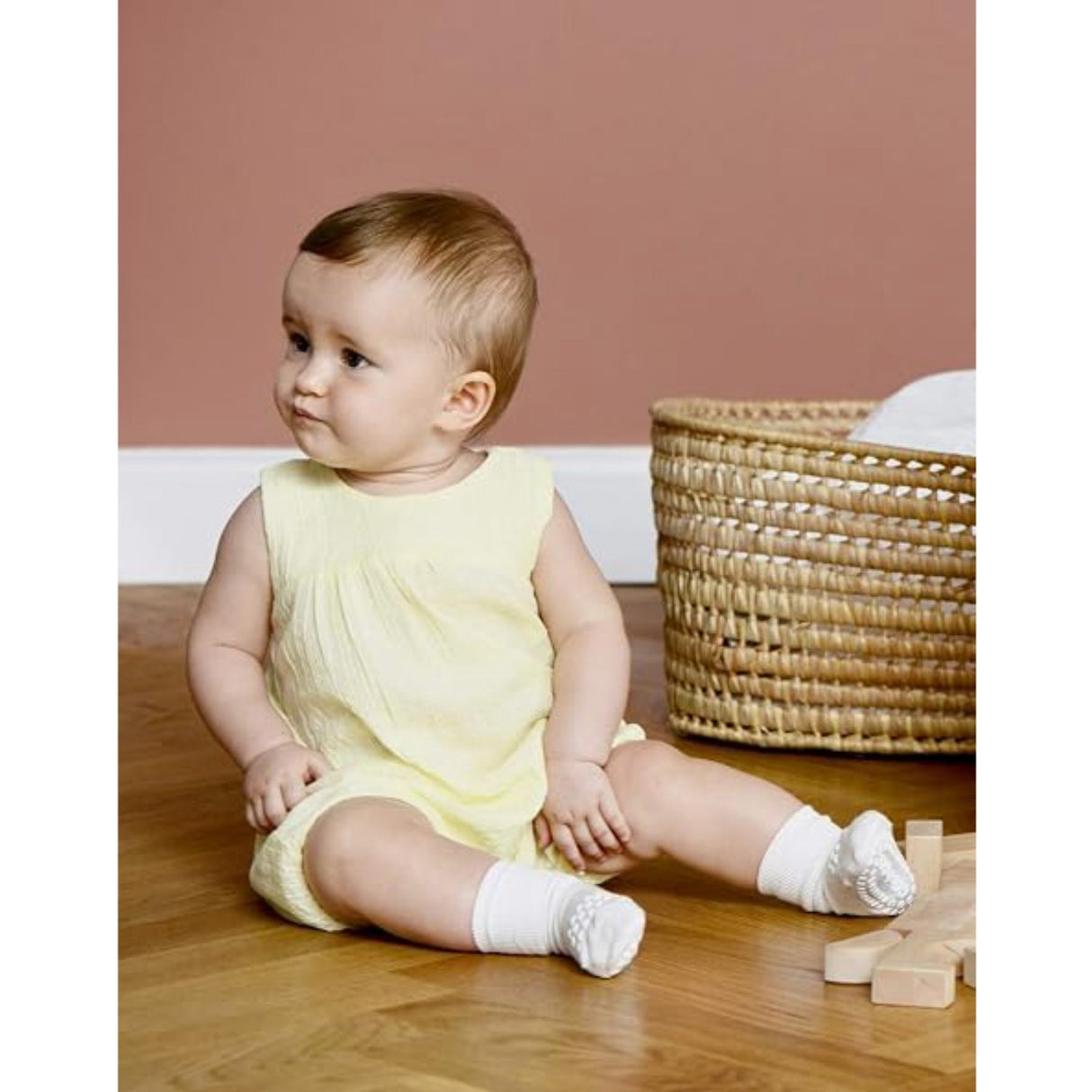 GObabyGO Bamboo Strømper Antislip Offwhite