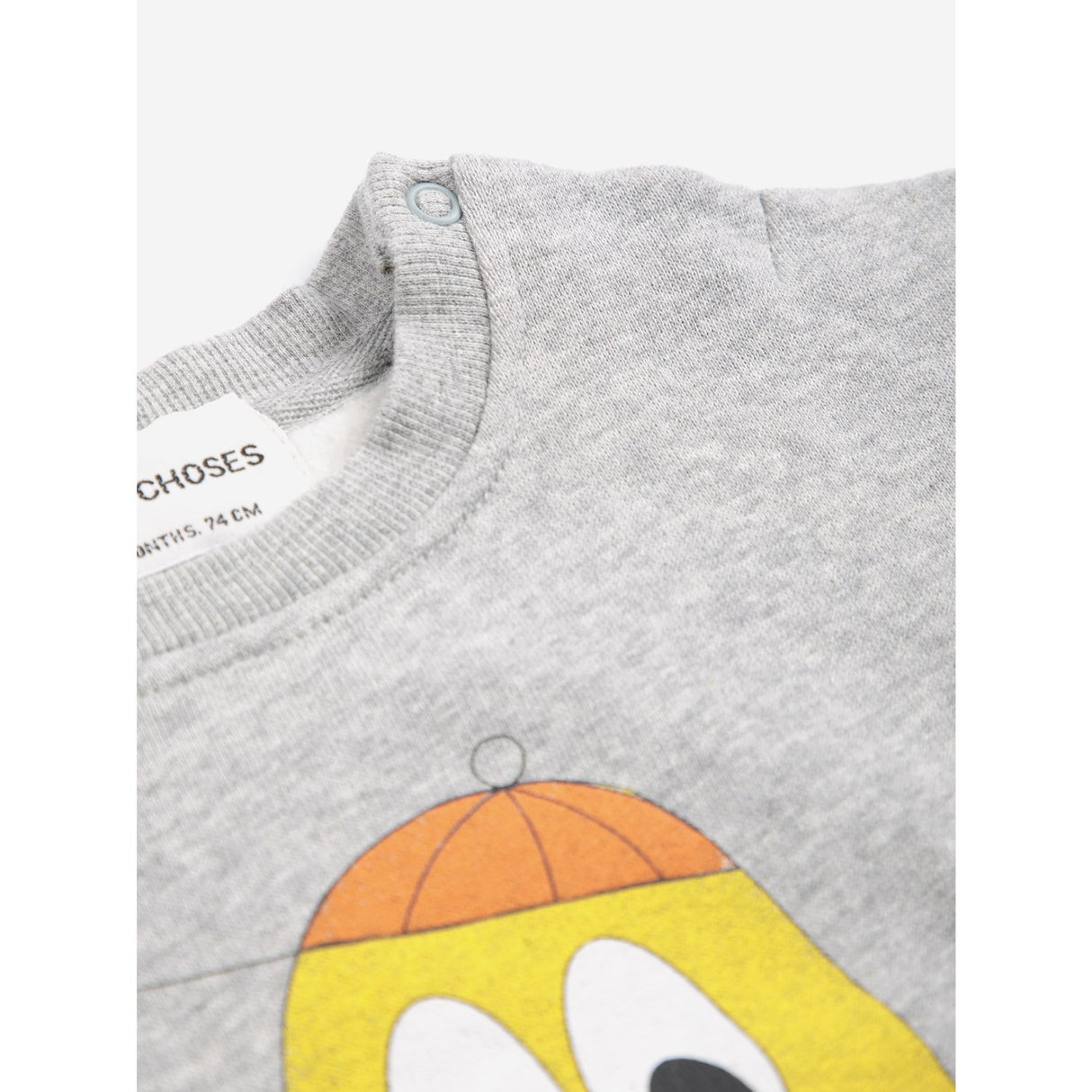 Bobo Choses Light Heather Grey Bigtooth Lemon Sweatshirt