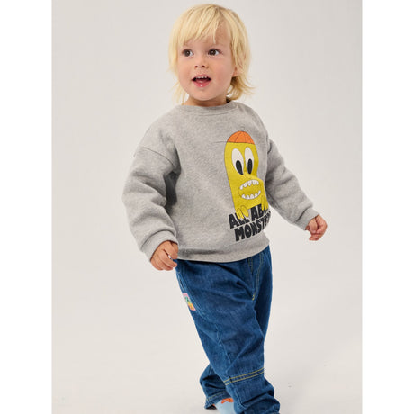 Bobo Choses Light Heather Grey Bigtooth Lemon Sweatshirt