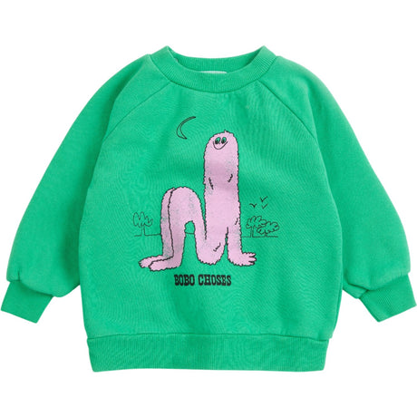Bobo Choses Green Long Pinky Puff Sweatshirt