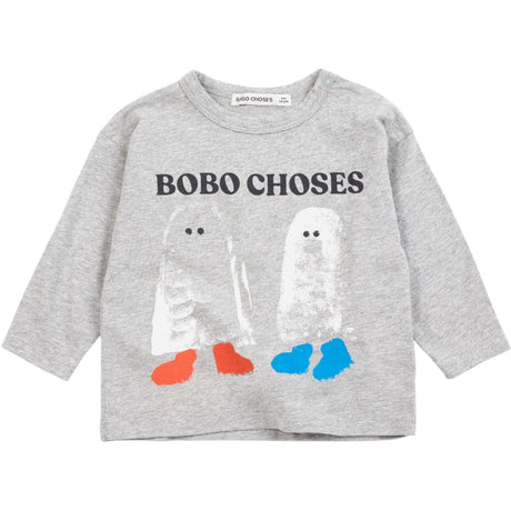 Bobo Choses Light Heather Grey Booty Ghosts T-Shirt