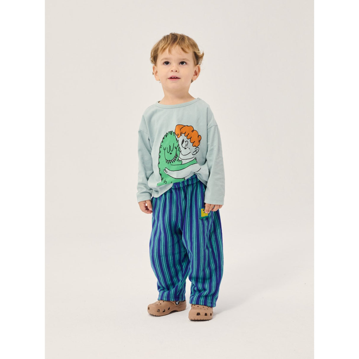 Bobo Choses Light Blue Hug Hairy Monster T-Shirt