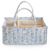 Mushie Blue Flowers Mushie Diaper Caddy - Blue Flowers