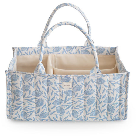 Mushie Blue Flowers Mushie Diaper Caddy - Blue Flowers