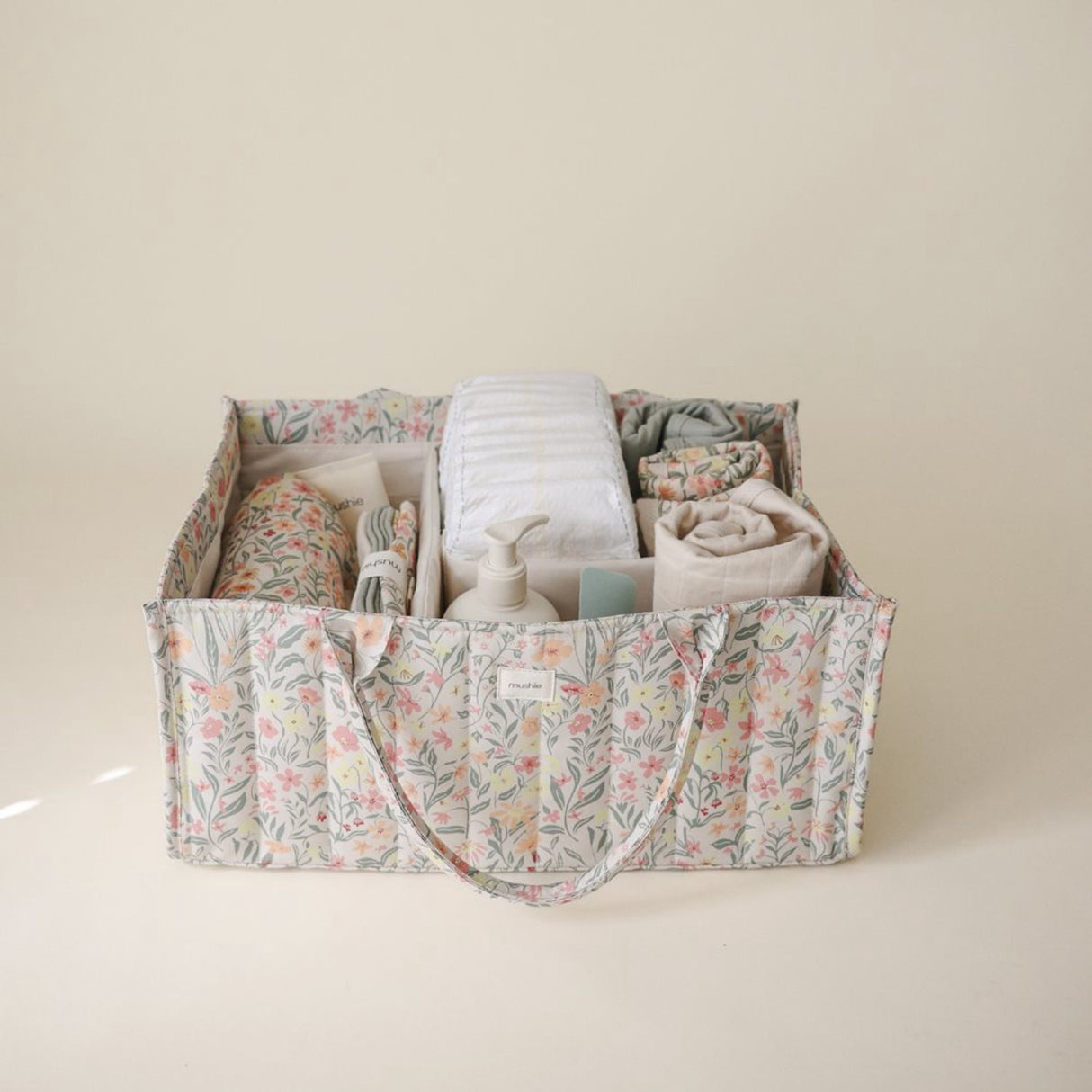 Mushie Pastel Blooms Mushie Diaper Caddy - Pastel Blooms
