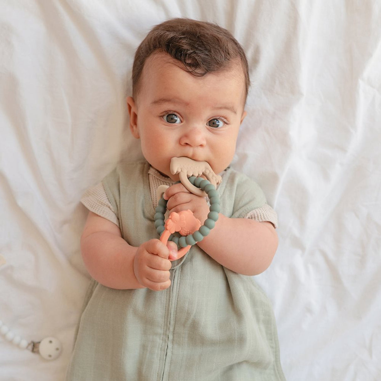 Mushie Dried Thyme Mushie Dino Teething Ring