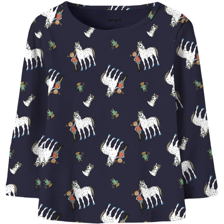 Name It Evening Blue Nmfokka Pippi Ls Slim Top Sky