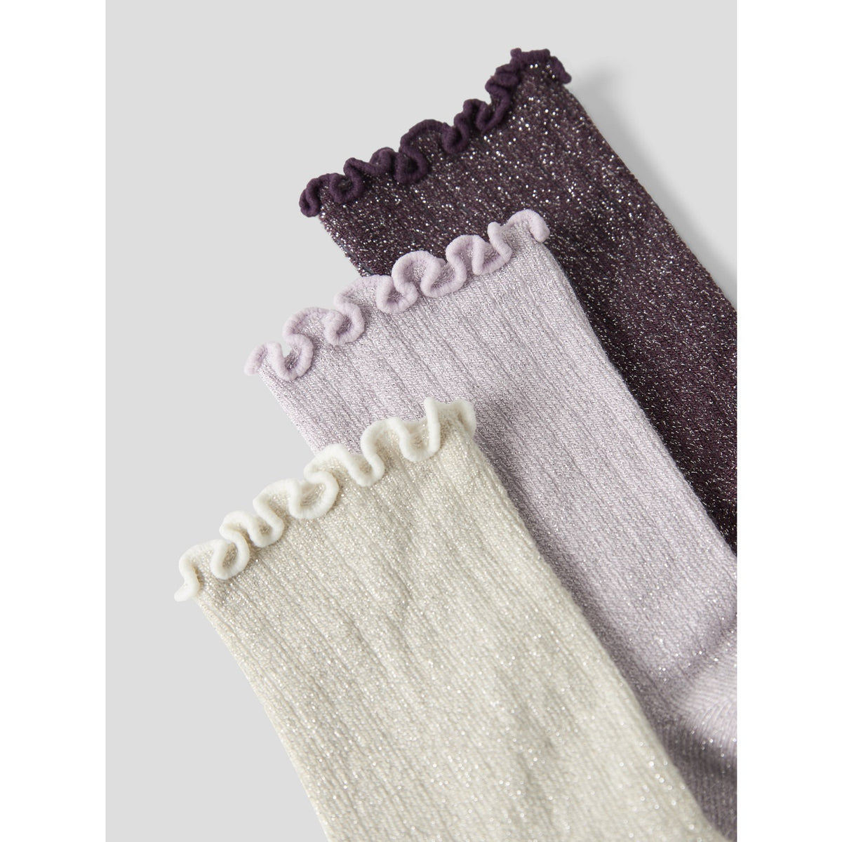 Name It Catawba Grape Lavender Fog + Birch Nmfrosie 3-Pack Socks
