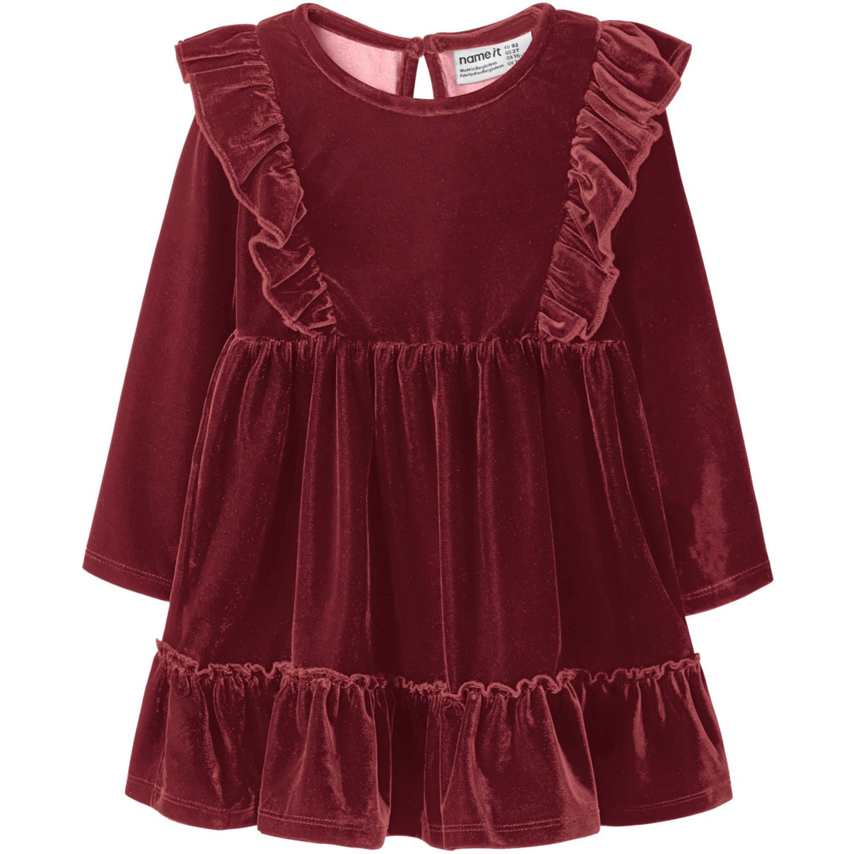 Name It Red Dahlia Nmfrididde Ls Vel Dress